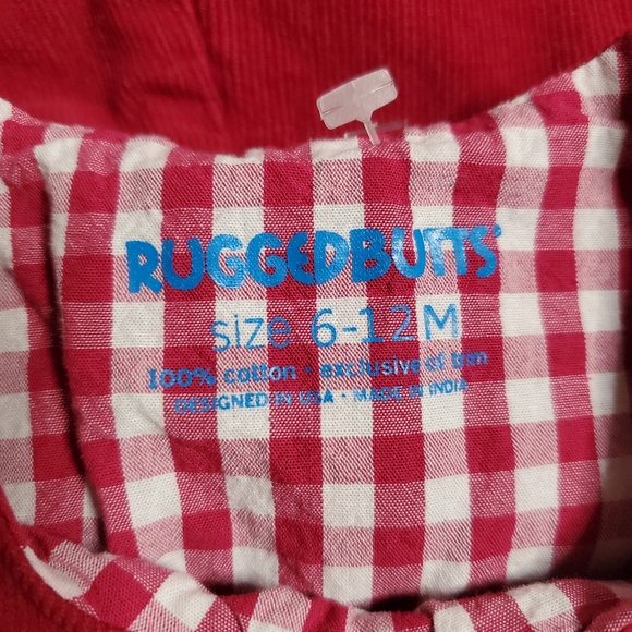Rugged Butts Overalls Corduroy Red Baby Boys 6-12 Months - Picture 3 of 3